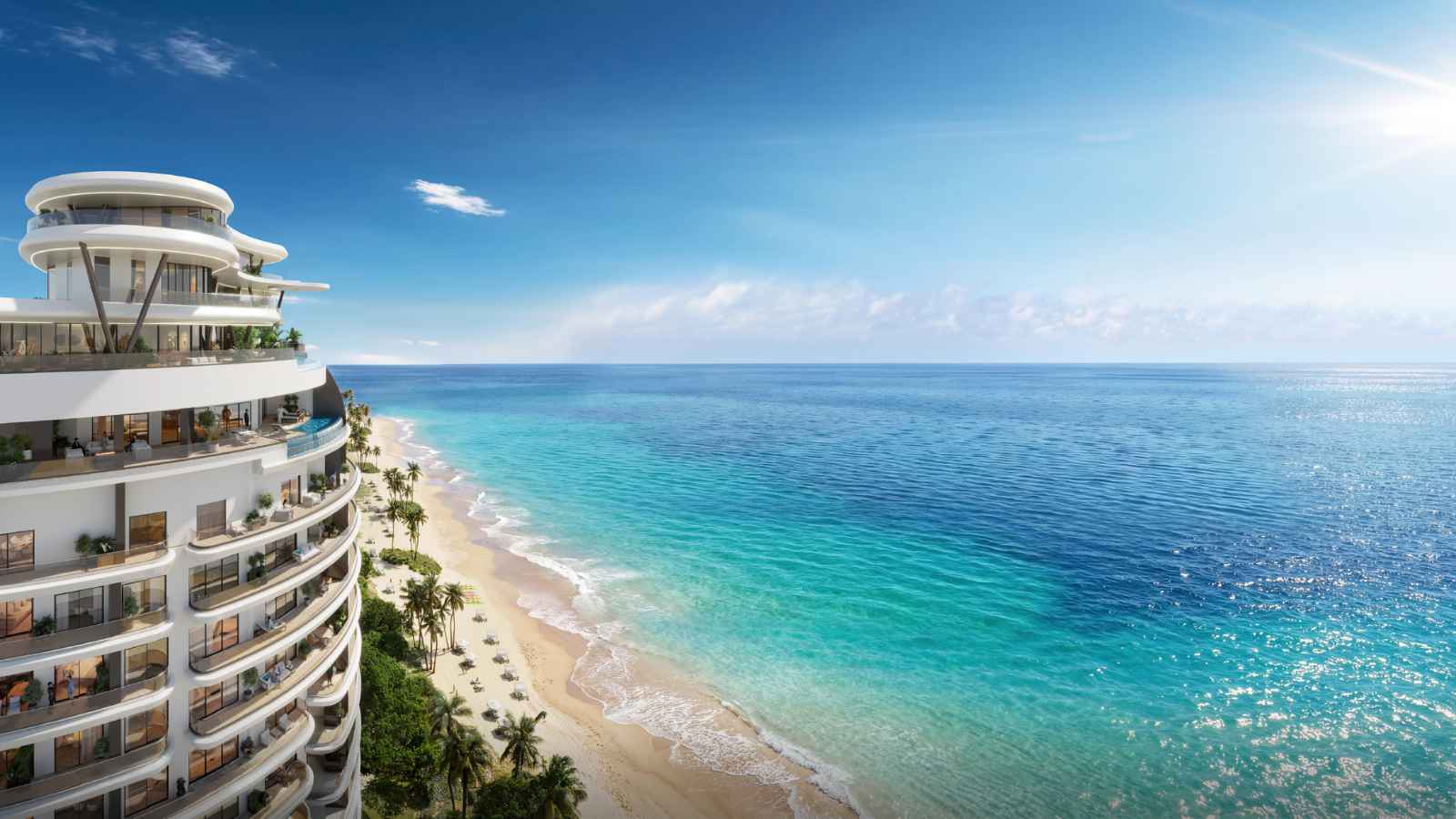 Vista desde Aquamarine hacia el mar Caribe y la playa de Juan Dolio